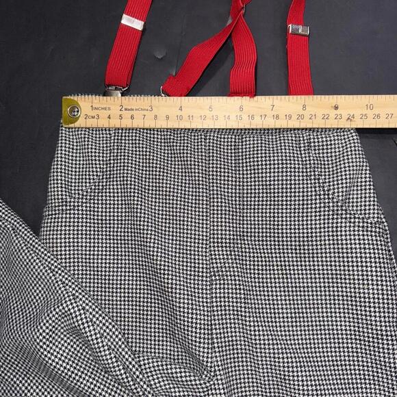 Vintage Kitestrings 3T Outfit Set Houndstooth Overall Bibb Pants Suspender - Picture 8 of 12